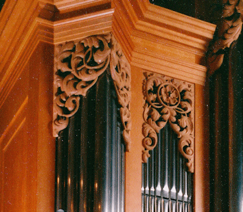 Wood carved ornament, Fritts pipe organ, Grace Lutheran Church, Tacoma, WA